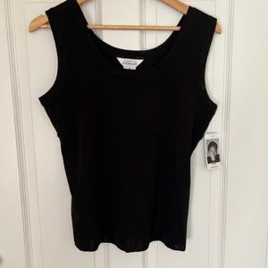 NWT Misook Black Knit V Tank